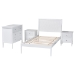 Baxton Studio Lara Twin 4-Piece Bedroom Set - Modern Wood Bed Frame with Matching Nightstands and Dresser, Decorative Laser-Cut Overlay, White - Lara-White Solid-4PC Twin Bedroom Set