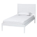 Baxton Studio Lara Twin 4-Piece Bedroom Set - Modern Wood Bed Frame with Matching Nightstands and Dresser, Decorative Laser-Cut Overlay, White - Lara-White Solid-4PC Twin Bedroom Set