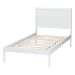 Baxton Studio Lara Twin Platform Bed - Modern Wood Bed Frame with Laser-Cut Decorative Headboard Overlay, White - Lara-White Solid-Twin Bed