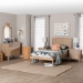 Baxton Studio Lara Twin 4-Piece Bedroom Set - Modern Wood Bed Frame with Matching Nightstands and Dresser, Decorative Laser-Cut Overlay, oak Brown - Lara-Natural Wood-4PC Twin Bedroom Set