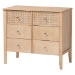 Baxton Studio Lara Twin 4-Piece Bedroom Set - Modern Wood Bed Frame with Matching Nightstands and Dresser, Decorative Laser-Cut Overlay, oak Brown - Lara-Natural Wood-4PC Twin Bedroom Set