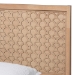 Baxton Studio Lara Twin Platform Bed - Modern Wood Bed Frame with Laser-Cut Decorative Headboard Overlay, Oak Brown - Lara-Natural Wood-Twin Bed