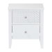 Baxton Studio Lara Nightstand - 2-Drawer Bedside Table with Laser-Cut Geometric Overlay for Bedroom or Guest Room, White - Lara-White Solid-Nightstand