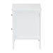 Baxton Studio Lara Nightstand - 2-Drawer Bedside Table with Laser-Cut Geometric Overlay for Bedroom or Guest Room, White - Lara-White Solid-Nightstand