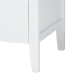 Baxton Studio Lara Nightstand - 2-Drawer Bedside Table with Laser-Cut Geometric Overlay for Bedroom or Guest Room, White - Lara-White Solid-Nightstand