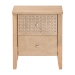 Baxton Studio Lara Nightstand - 2-Drawer Bedside Table with Laser-Cut Geometric Overlay for Bedroom or Guest Room, Oak Brown - Lara-Natural Wood-Nightstand