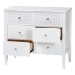 Baxton Studio Lara Dresser - 6-Drawer Bedroom Storage Chest with Laser-Cut Geometric Overlay for Clothing and Organization, White - Lara-White Solid-Dresser