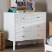 Baxton Studio Lara Dresser - 6-Drawer Bedroom Storage Chest with Laser-Cut Geometric Overlay for Clothing and Organization, White - Lara-White Solid-Dresser
