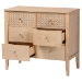 Baxton Studio Lara Dresser - 6-Drawer Bedroom Storage Chest with Laser-Cut Geometric Overlay for Clothing and Organization, Oak Brown - Lara-Natural Wood-Dresser