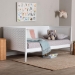 Baxton Studio Lara Twin Daybed - Modern Wood Bed Frame with Wraparound Laser-Cut Decorative Headboard Overlay, White - Lara-White Solid-Daybed-Twin