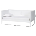 Baxton Studio Lara Twin Daybed - Modern Wood Bed Frame with Wraparound Laser-Cut Decorative Headboard Overlay, White - Lara-White Solid-Daybed-Twin