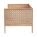 Baxton Studio Lara Twin Daybed - Modern Wood Bed Frame with Wraparound Laser-Cut Decorative Headboard Overlay, Oak Brown - Lara-Natural Wood-Daybed-Twin