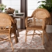 bali & pari Abigale Natural Rattan Dining Chair - Handwoven Wicker Accent Chair with Arms and Openwork Frame for Kitchen or Dining Room - Abigale-Light Honey Rattan-Arm-DC