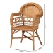 bali & pari Abigale Natural Rattan Dining Chair - Handwoven Wicker Accent Chair with Arms and Openwork Frame for Kitchen or Dining Room - Abigale-Light Honey Rattan-Arm-DC