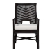 bali & pari Oscar Natural Rattan Dining Chair - Handwoven Wicker Accent Chair with Chevron Back and Armrests for Kitchen or Dining Room - Oscar-Rattan/Coffee Bean-Cushion-DC