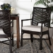 bali & pari Oscar Natural Rattan Dining Chair - Handwoven Wicker Accent Chair with Chevron Back and Armrests for Kitchen or Dining Room - Oscar-Rattan/Coffee Bean-Cushion-DC