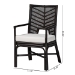 bali & pari Oscar Natural Rattan Dining Chair - Handwoven Wicker Accent Chair with Chevron Back and Armrests for Kitchen or Dining Room - Oscar-Rattan/Coffee Bean-Cushion-DC