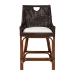 bali & pari Petra Natural Rattan Counter Stool - Handwoven Wicker Accent Stool with Wingback Profile and Cutout Handle, Espresso - Petra-Rattan/Coffee Bean-Cushion-CS