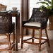 bali & pari Petra Natural Rattan Counter Stool - Handwoven Wicker Accent Stool with Wingback Profile and Cutout Handle, Espresso - Petra-Rattan/Coffee Bean-Cushion-CS