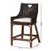 bali & pari Petra Natural Rattan Counter Stool - Handwoven Wicker Accent Stool with Wingback Profile and Cutout Handle, Espresso - Petra-Rattan/Coffee Bean-Cushion-CS