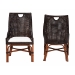 bali & pari Petra Natural Rattan 2-Piece Dining Chair Set - Handwoven Wicker Accent Chair with Wingback Profile and Cutout Handle, Espresso - Petra-Rattan/Coffee Bean-Cushion-DC