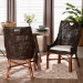 bali & pari Petra Natural Rattan 2-Piece Dining Chair Set - Handwoven Wicker Accent Chair with Wingback Profile and Cutout Handle, Espresso - Petra-Rattan/Coffee Bean-Cushion-DC