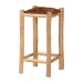 bali & pari Rivera Genuine Goat Leather Counter Stool - Rustic Boho Seating with Teak Wood Frame and Natural Hide Upholstery