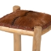 bali & pari Rivera Genuine Goat Leather Counter Stool - Rustic Boho Seating with Teak Wood Frame and Natural Hide Upholstery - CGL-01-Goat Leather-CS