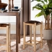 bali & pari Rivera Genuine Goat Leather Counter Stool - Rustic Boho Seating with Teak Wood Frame and Natural Hide Upholstery - CGL-01-Goat Leather-CS