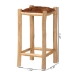 bali & pari Rivera Genuine Goat Leather Counter Stool - Rustic Boho Seating with Teak Wood Frame and Natural Hide Upholstery - CGL-01-Goat Leather-CS