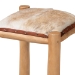 bali & pari Rivera Genuine Goat Leather Bar Stool - Rustic Boho Seating with Teak Wood Frame and Natural Hide Upholstery - BGL-01-Goat Leather-BS