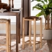 bali & pari Rivera Genuine Goat Leather Bar Stool - Rustic Boho Seating with Teak Wood Frame and Natural Hide Upholstery - BGL-01-Goat Leather-BS