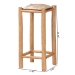 bali & pari Rivera Genuine Goat Leather Bar Stool - Rustic Boho Seating with Teak Wood Frame and Natural Hide Upholstery - BGL-01-Goat Leather-BS