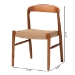 bali & pari Lorena Paper Loom Woven Dining Chair - Mahogany Wood Frame Accent Chair with Curved Back for Kitchen or Dining Room Seating - MD-39914-Honey/Loog-Wooden-DC