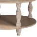 bali & pari Lejane Wood Coffee Table with Seagrass Wrapped Legs - Round Living Room Table with Open Shelf Storage - MD-39956-White Wash Rustic-Wood-KD/Box-CT