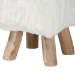 bali & pari Scotlyn Faux Fur Footstool with Teak Wood Legs - Rustic Boho Accent Seat, Handmade Decorative Footrest for Living Room or Bedroom, White - Cream-Goat Fur-Footstool
