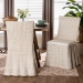 bali & pari Sara Natural Rattan 2-Piece Dining Chair Set - Handwoven Wicker Accent Chair with Scalloped Skirt Base and Tall Backrest - Sara-White Wash Rattan-Cushion-DC