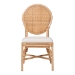 bali & pari Elmer Natural Rattan Dining Chair - Handwoven Wicker Accent Chair with Cushioned seat for Kitchen or Dining Room, Natural Brown - Elmer-Natural Rattan-White Cushion-DC