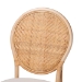 bali & pari Elmer Natural Rattan Dining Chair - Handwoven Wicker Accent Chair with Cushioned seat for Kitchen or Dining Room, Natural Brown - Elmer-Natural Rattan-White Cushion-DC