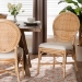 bali & pari Elmer Natural Rattan Dining Chair - Handwoven Wicker Accent Chair with Cushioned seat for Kitchen or Dining Room, Natural Brown - Elmer-Natural Rattan-White Cushion-DC