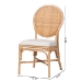 bali & pari Elmer Natural Rattan Dining Chair - Handwoven Wicker Accent Chair with Cushioned seat for Kitchen or Dining Room, Natural Brown - Elmer-Natural Rattan-White Cushion-DC