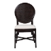 bali & pari Elmer Natural Rattan Dining Chair - Handwoven Wicker Accent Chair with Cushioned seat for Kitchen or Dining Room, Espresso - Elmer-Coffee Bean Rattan-White Cushion-DC