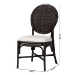 bali & pari Elmer Natural Rattan Dining Chair - Handwoven Wicker Accent Chair with Cushioned seat for Kitchen or Dining Room, Espresso - Elmer-Coffee Bean Rattan-White Cushion-DC