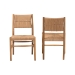 bali & pari Alva Paper Loom Woven 2-Piece Dining Chair Set - Handwoven Side Chair with Mahogany Wood Frame for Kitchen or Dining Room - MD-39889-Alva-Honey-Wooden-DC