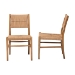 bali & pari Alva Paper Loom Woven 2-Piece Dining Chair Set - Handwoven Side Chair with Mahogany Wood Frame for Kitchen or Dining Room - MD-39889-Alva-Honey-Wooden-DC