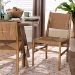 bali & pari Alva Paper Loom Woven 2-Piece Dining Chair Set - Handwoven Side Chair with Mahogany Wood Frame for Kitchen or Dining Room - MD-39889-Alva-Honey-Wooden-DC