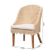 bali & pari Mabel Natural Rattan 2-Piece Dining Chair Set - Handwoven Wicker Accent Chair with Wingback Frame and Seat Cushion for Kitchen or Dining Room - Mabel-Natural Rattan-Cushion-DC