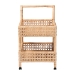 bali & pari Alaina Natural Rattan Kitchen Cart - 2-Tier Handwoven Wicker Storage Trolley with Handle for Kitchen or Lounge - Alaina-Natural Rattan-Cart