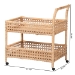 bali & pari Alaina Natural Rattan Kitchen Cart - 2-Tier Handwoven Wicker Storage Trolley with Handle for Kitchen or Lounge - Alaina-Natural Rattan-Cart