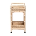 bali & pari Carole Natural Rattan Kitchen Cart - 2-Tier Handwoven Wicker Storage Trolley with Raised Borders for Kitchen or Lounge - Carole-Natural Rattan-Cart